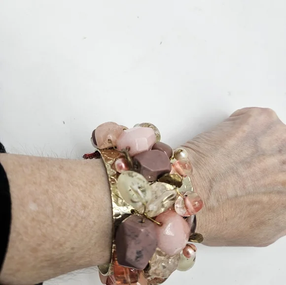 Vintage designer cuff bracelet with stones - Picture 5 of 5